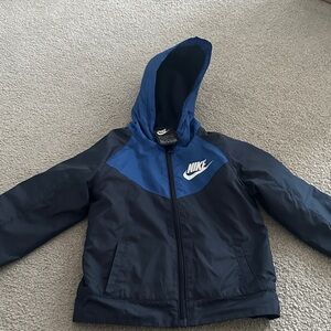Nike Kids Navy and Blue Raincoat